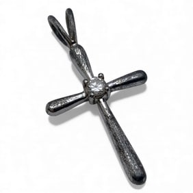 Sterling Silver & Cubic Zirconia Cross Pendant