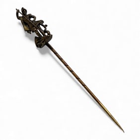 14k Yellow Gold Figural Stick Pin