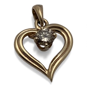 14k Yellow Gold & Champagne Diamond Pendant
