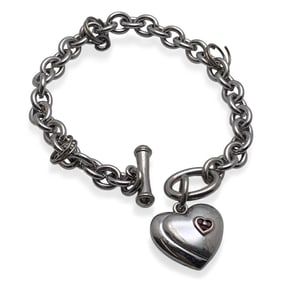 Sterling Silver Bracelet With Heart Charm