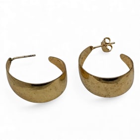 Pair Of Sterling Silver Gold Tone Earrings