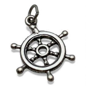 Sterling Silver Ship Wheel Pendant