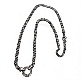 Sterling Silver Necklace With Clear Stones