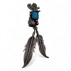 Sterling Silver Pendant With Blue Stone