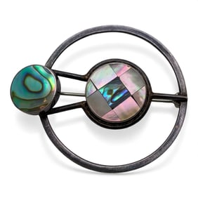 Sterling Silver & Abalone Pin
