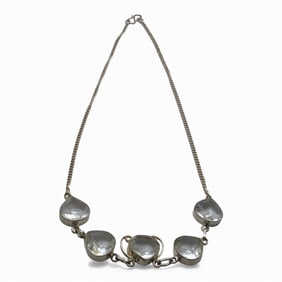 Silver Necklace With Clear Stones