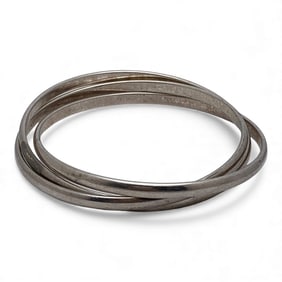 Silver 3 Bangle Bracelet Stack