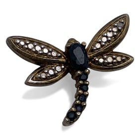 Sterling Gold Tone Pendant W Sapphires