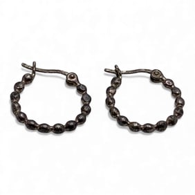 Pair Of Sterling Silver Hoop Earrings