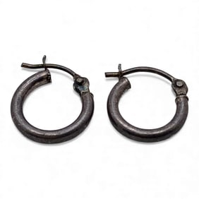 Pair Of Sterling Silver Hoop Earrings