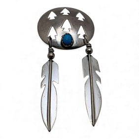 Sterling Silver Pendant With Blue Stone