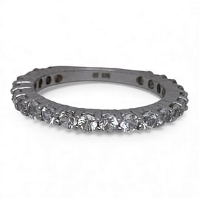 Sterling Silver Ring With Clear Stones