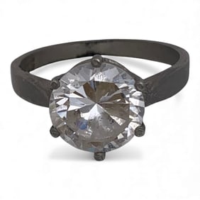 Sterling Silver & Clear Stone Ring