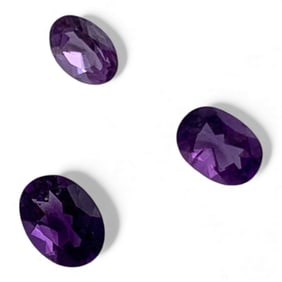 Group Of 3 Purple Amethyst Gemstones