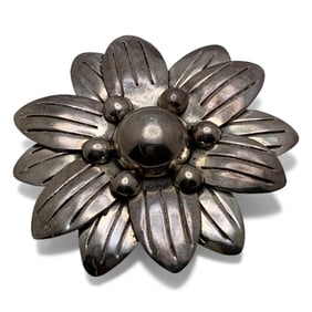 Mexico Sterling Silver Flower Pin