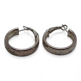Pair Of Sterling Silver Hoop Earrings