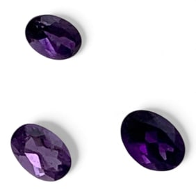 Group Of 3 Purple Amethyst Gemstones