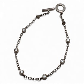 Sterling Silver Bracelet With Clear Stones