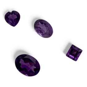 Group Of 4 Purple Amethyst Gemstones