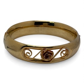 Gold Filled Floral Hinge Bracelet