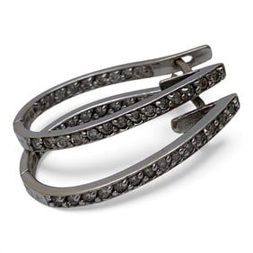 Pair Of 14k White Gold & Diamond Earrings