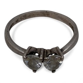 Sterling Silver Ring With Clear Stones