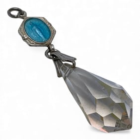 Sterling Silver Religious Pendant W Clear Stone