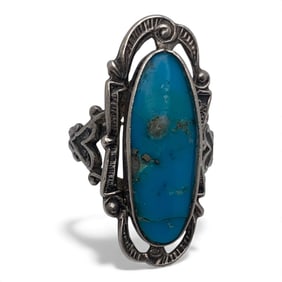 Sterling Silver Ring With Blue Stone