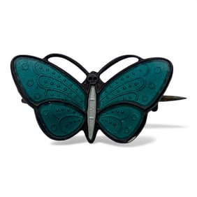 Sterling Silver Enameled Butterfly Pin