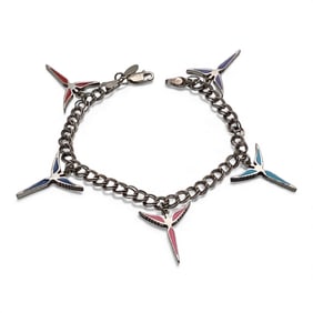 Sterling Silver & Enameled Charm Bracelet