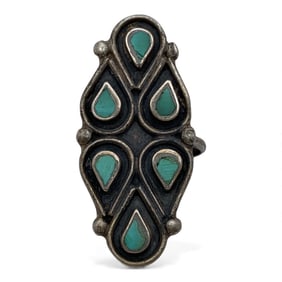 Silver Ring With Blue Stones