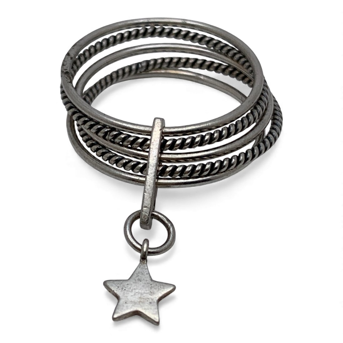 Silver 5 Ring Stack: Tests Silver - Size 8 - 3.1 Grams