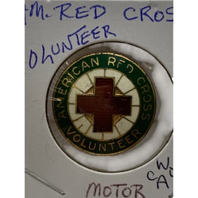 Sterling Enameled Red Cross Volunteer Pin
