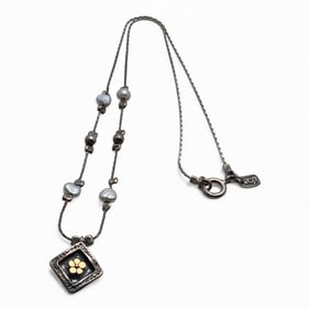 Sterling Silver & Pearl Necklace