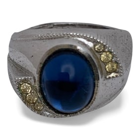 Sterling Silver Ring W Rhinestones