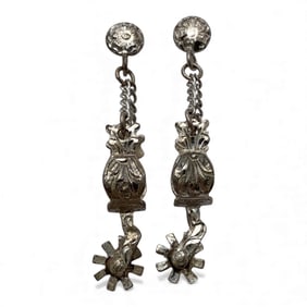 Pair Of Silver Spurs Earrings