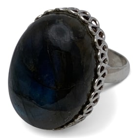 Sterling Silver Ring With Large Stone