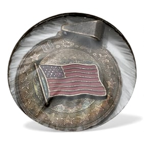 Silver Enameled American Flag Pendant