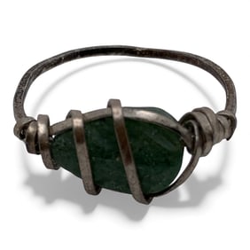Silver & Green Stone Ring
