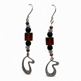 Pair Of Sterling Silver Dangle Earrings