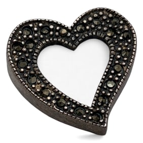 Sterling Silver & Marcasite Heart Pendant
