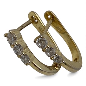 Pair Of Sterling Silver Gold Tone Earrings