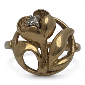 14k Yellow Gold & Diamond Ring