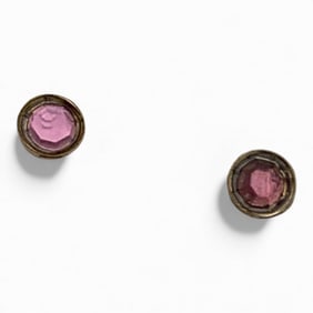 Pair Of 14k Gold & Stone Earrings