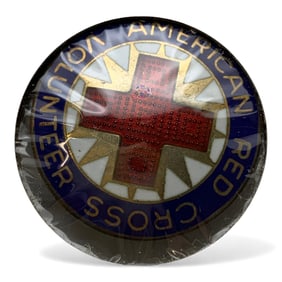 Sterling Enameled American Red Cross Pin