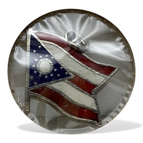 Sterling Silver Enameled Ohio Flag Charm