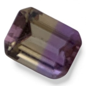 Faceted Bicolor Yellow & Purple Spinel Gemstone