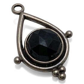 Sterling Silver & Black Stone Pendant