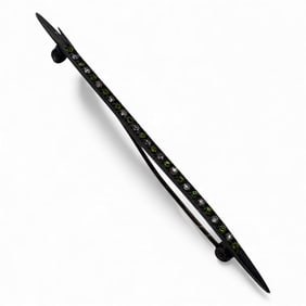 Sterling Silver Pin With Green & Clear Stones