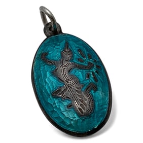 Sterling Silver Enameled Siam Pendant